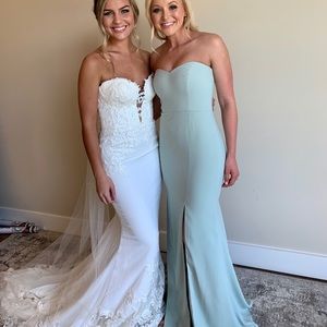 Sage Green Strapless Gown